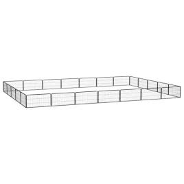 kojec-dla-psa-24-panele-czarny-100x50-cm-stal