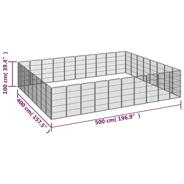 kojec-dla-psa-36-paneli-czarny-50x100-cm-stal-material-wykonania-metal