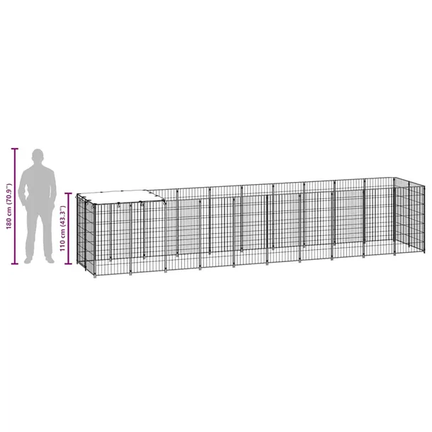 kojec-dla-psa-srebrny-605-m-stalowy-wysokosc-produktu-110-cm