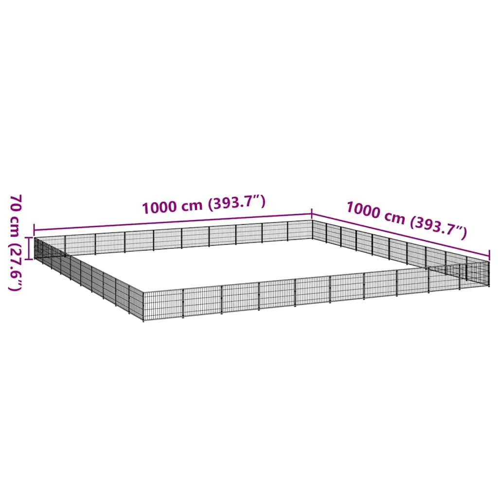kojec-dla-psow-100x100x70-cm-czarny-stal-stan-nowy