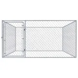kojec-dla-psow-2x2x1m-stal-srebrny-stan-nowy