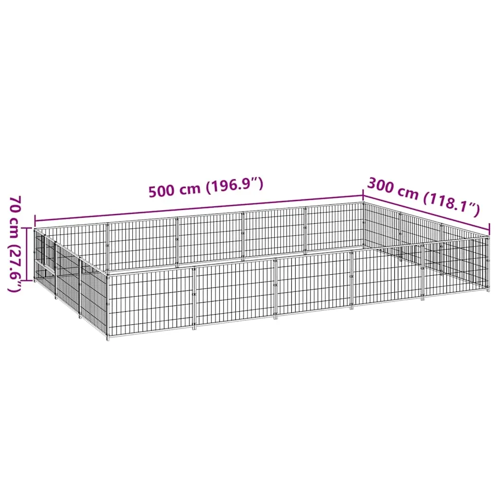 kojec-dla-psow-500x300x70-cm-czarny-stan-nowy