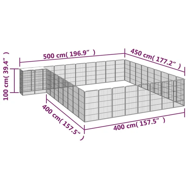 kojec-dla-psow-500x450x100-cm-czarny-wysokosc-100-cm
