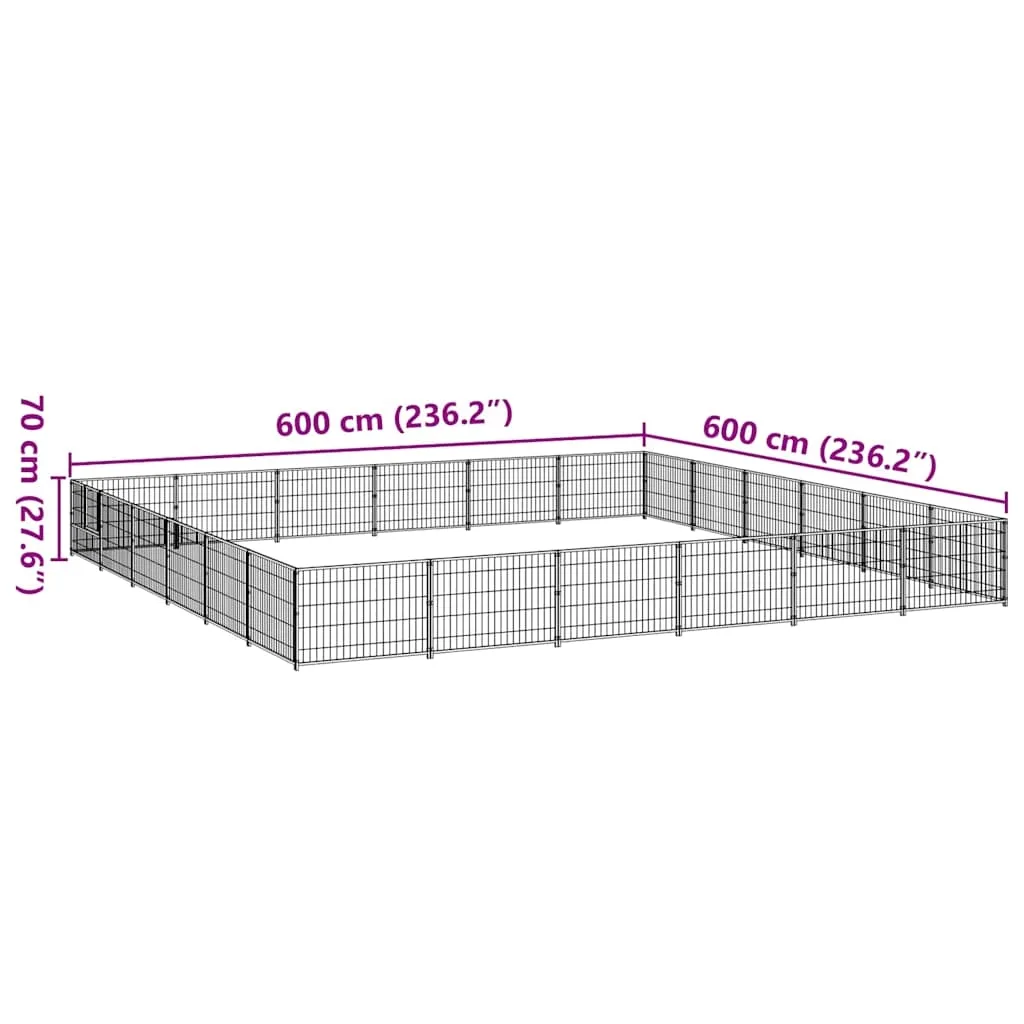 kojec-dla-psow-600x600x70-cm-stal-czarny-stan-nowy