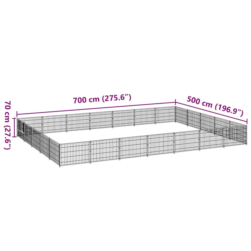 kojec-dla-psow-700x500x70-cm-stal-czarny-stan-nowy