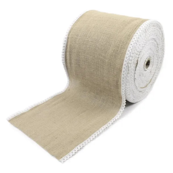 JUTA BIEŻNIK JUTOWY Z KORONKĄ 30CM NA METRY #1