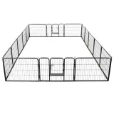raj-dla-psow-kojec-16-paneli-80x60-cm-czarny-stan-nowy