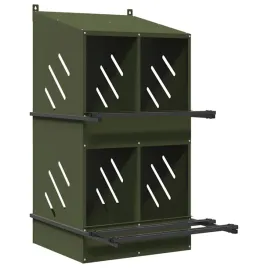 kurnik-legowy-z-4-przegrodami-oliwkowo-zielony-metalowy