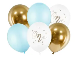 zestaw-balonow-lateksowych-one-na-roczek-dla-chlopca-30-cm-6-szt