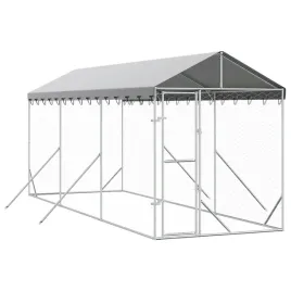 kojec-dla-psa-z-dachem-srebrny-2x6x25-m-stal-galwanizowana