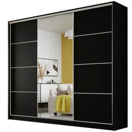 szafa-przesuwna-meblo4-250-czarna-garderoba-lustro