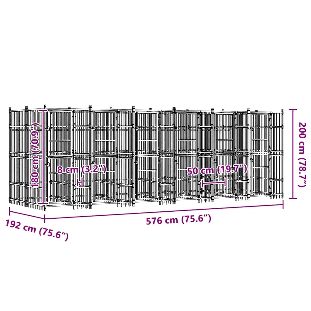 kojec-dla-psa-576x192x200-czarny-stan-nowy