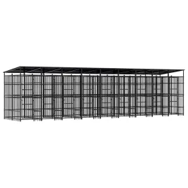 kojec-dla-psa-871x200x228-cm-czarny-stal-proszkowana