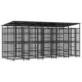 kojec-dla-psa-z-dachem-czarny-stal-487x200x228-cm