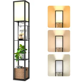 lampa-podlogowa-z-drewniana-polka-braket-nowoczesna-e27-15-w-czarny