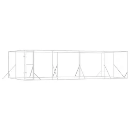 kojec-zewnetrzny-dla-psa-srebrny-8x4x2-m-stal-galwanizowana