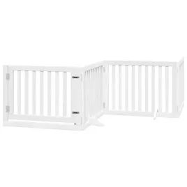skladana-bramka-dla-psa-z-drzwiami-4-panele-biala-320-cm