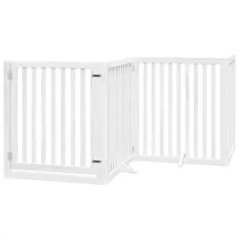 skladana-bramka-dla-psa-z-drzwiami-4-panele-biala-320-cm