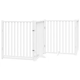 skladana-bramka-dla-psa-z-drzwiami-4-panele-biala-320-cm