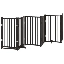skladana-bramka-dla-psa-z-drzwiami-6-paneli-czarna-300-cm