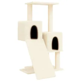 drapak-dla-kota-z-domkami-i-drabinka-kremowy-61x55x82-cm