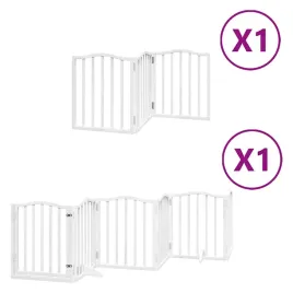 skladana-bramka-dla-psa-z-drzwiami-9-paneli-biala-450-cm