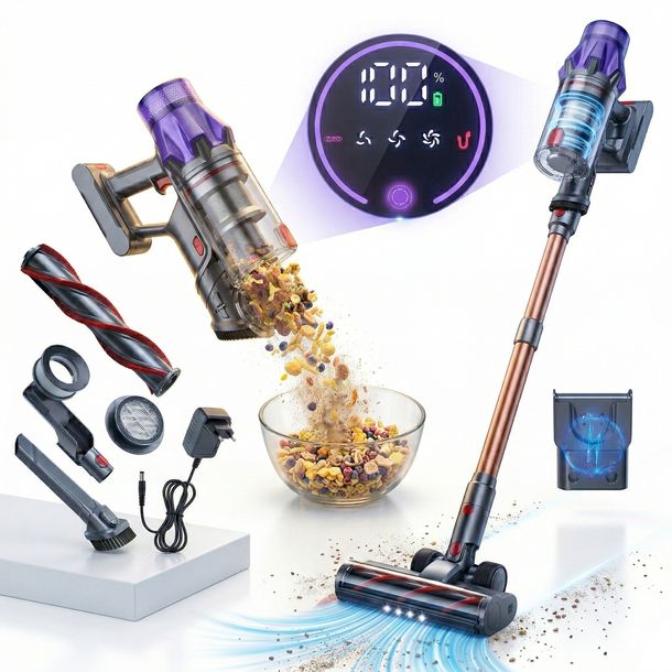  Laresar V7 Odkurzacz Bezprzewodowy Pionowy Ręczny + Zestaw Filtrów HEPA