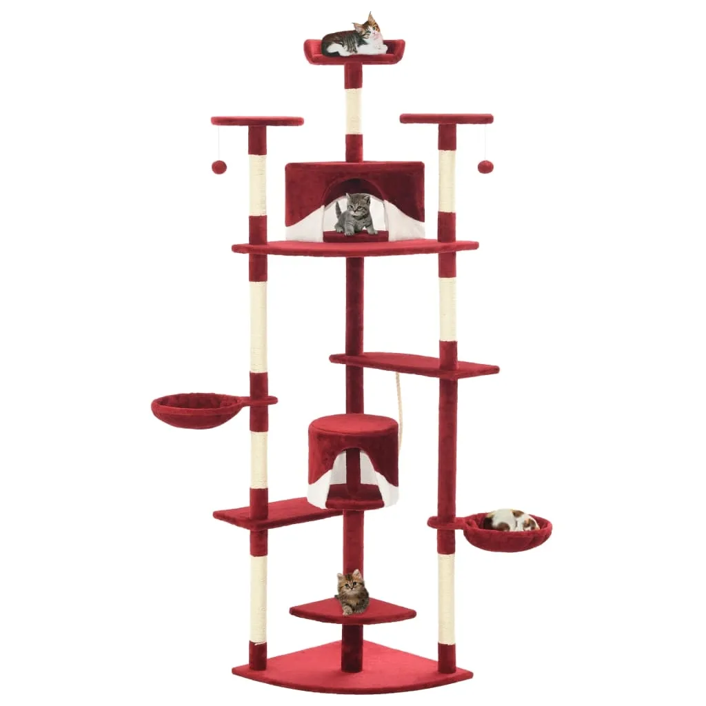 drapak-dla-kotow-deluxe-czerwono-bialy-103x77x203cm