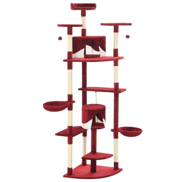 drapak-dla-kotow-deluxe-czerwono-bialy-103x77x203cm-marka-inna