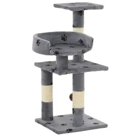 drapak-dla-kotow-z-pileczka-i-platformami-szary-w-lapki-30x30x65-cm