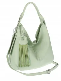 torebka-damska-worek-shopper-a4-pojemna-na-ramie-z-fredzlami-mc748-zielona