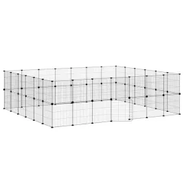 klatka-dla-zwierzat-z-bramka-52-panele-czarna-35x35-cm-stal
