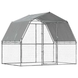 mobilna-klatka-dla-psa-285-x-195-x-230-cm-srebrna-z-wodoodpornym-dachem