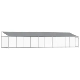 klatka-dla-psa-z-dachem-i-drzwiami-szara-10x2x2-m-stal