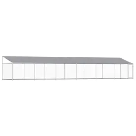 klatka-dla-psa-z-dachem-i-drzwiami-szara-12x2x2-m-stal