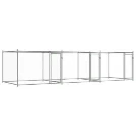 klatka-dla-psa-z-drzwiami-szara-6x2x15-m-stal