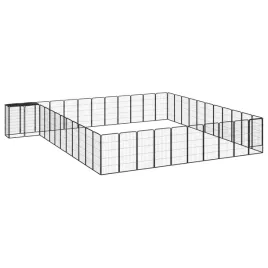 kojec-dla-psa-46-paneli-czarny-50x100-cm-stal
