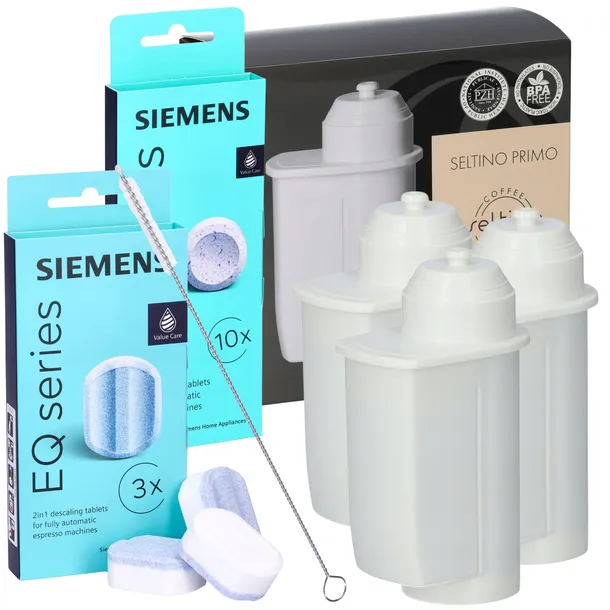 3x Filtr do ekspresu Siemens Bosch Seltino Primo + tabletki TZ80001 TZ80002