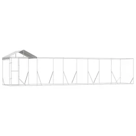 kojec-dla-psa-z-dachem-srebrny-10x2x25m-stal-galwanizowana
