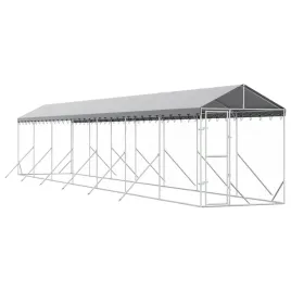 kojec-dla-psa-z-dachem-srebrny-2x14x25m-stal-galwanizowana
