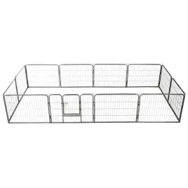 kojec-dla-psow-12-paneli-czarny-80-x-60-cm-drzwiczki-31-x-43-cm