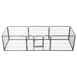 kojec-dla-psow-8-paneli-stalowy-czarny-60-x-80-cm
