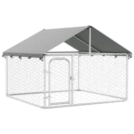 kojec-zewnetrzny-dla-psa-z-zadaszeniem-stal-galwanizowana-200x200x150-cm