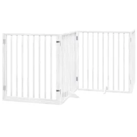 bramka-dla-psa-z-drzwiami-skladana-4-panele-biala-320-cm-drewno-topolowe