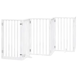 bramka-dla-psa-z-drzwiami-skladana-6-paneli-biala-300-cm-drewno-topolowe