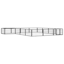 kojec-dla-psa-16-panele-czarny-100x50-cm-stal