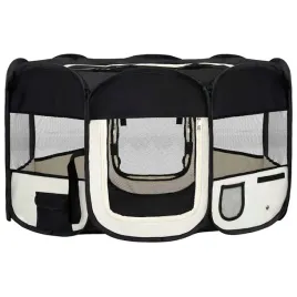 kojec-skladany-145x145x61-cm-czarny-kremowy-z-torba