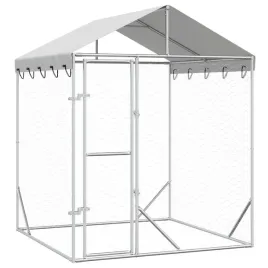 przestronna-klatka-dla-zwierzat-z-daszkiem-stal-galwanizowana-2x2x25m