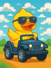 diamentowa-mozaika-kaczka-za-kierownica-15x20cm