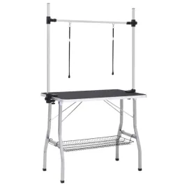 stol-do-pielegnacji-psow-90x60x76-cm-czarno-srebrny